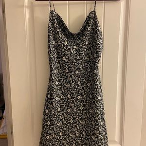 Black and white floral Abercrombie slip dress